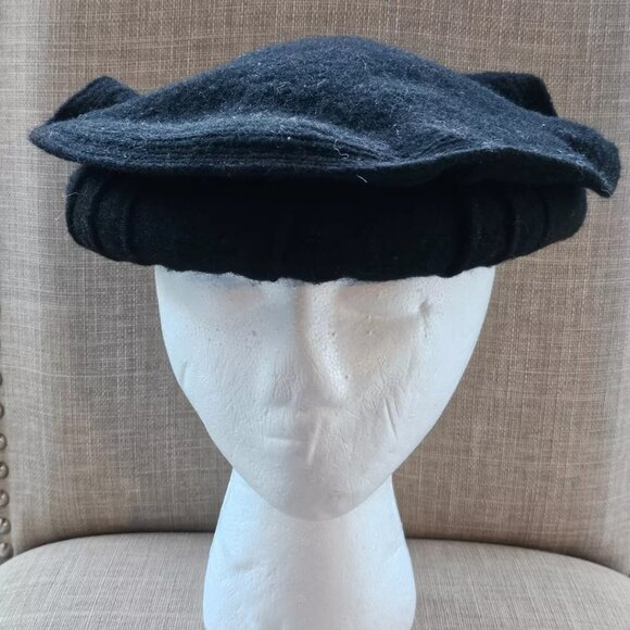 Men Winter Hat CHITRAL Topi Black Wool Round Cap Tradition Warm Hat Handmade - Picture 2 of 10